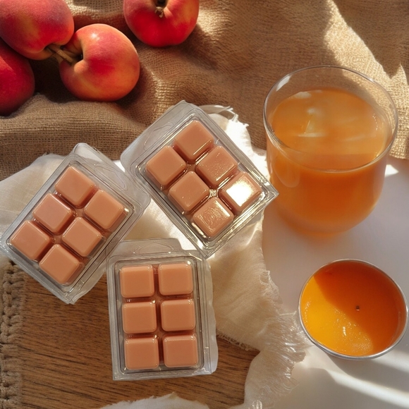 Georgia Peach 100 %Soy Wax Melting Tarts Set of Three Handcrafted Handma… - Picture 1 of 2